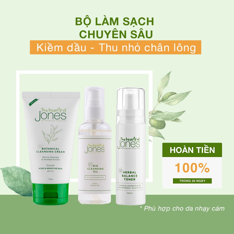 Combo làm sạch chuyên sâu The Beauty of Jones, Bộ kit sample 4 trong 1