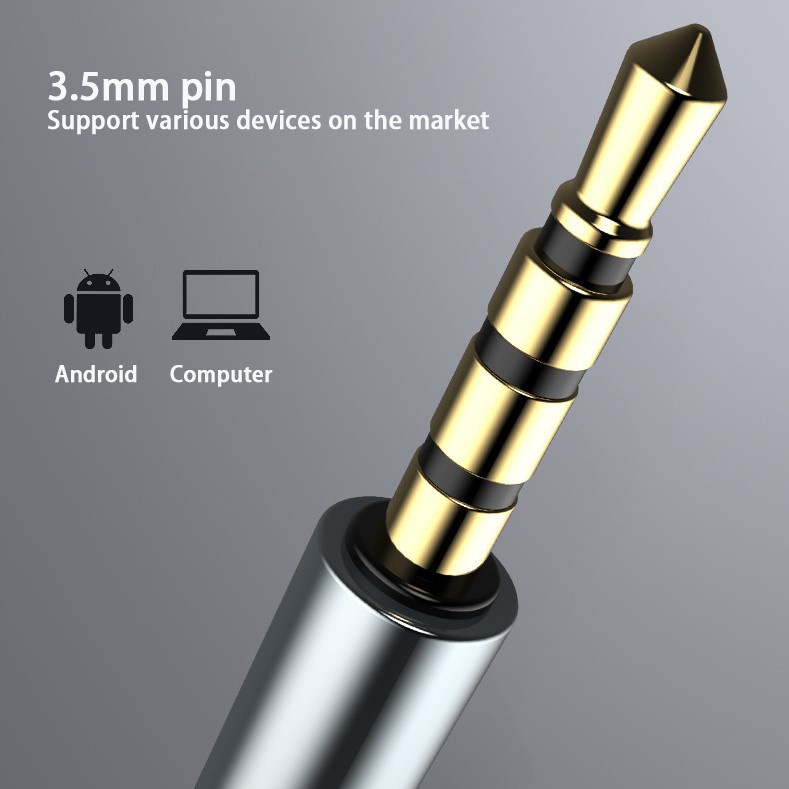 Tai nghe nhét tai Jack 3.5mm âm Bass có micro thiết kế tiện dụng