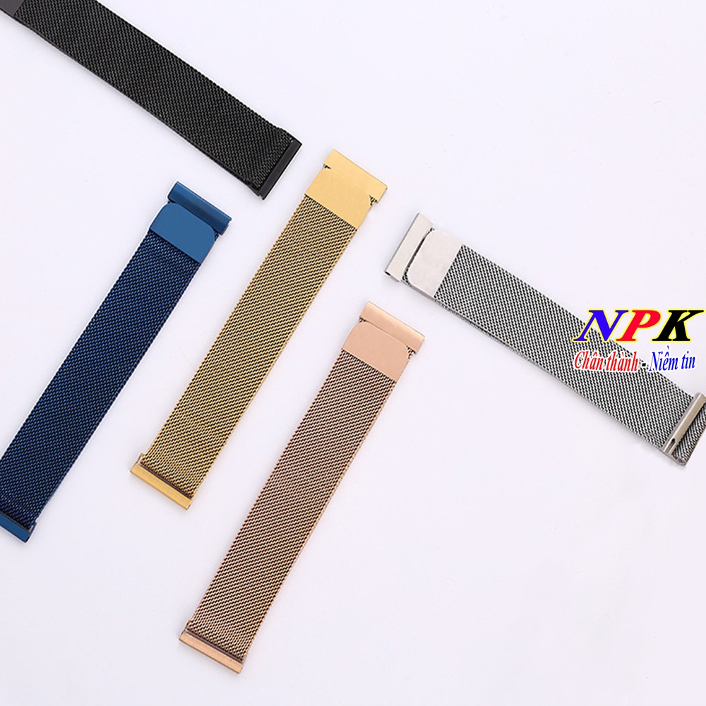 Dây Thép 20mm/22mm Thay thế cho Đồng Hồ với Chất Liệu Thép Milanese Loop Không Gỉ, Khóa Nam Châm