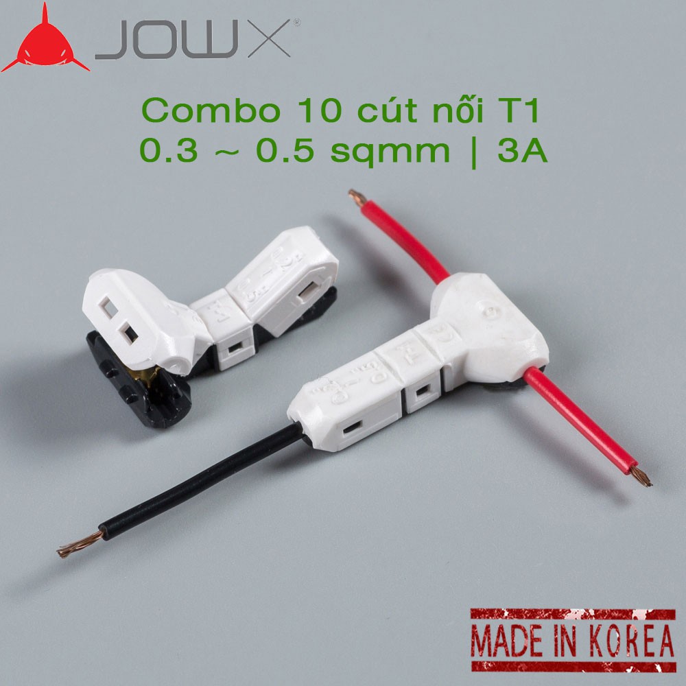 Combo 10 cút nối dây điện T1 JOWX Hàn Quốc cút nối phân nhánh chữ T