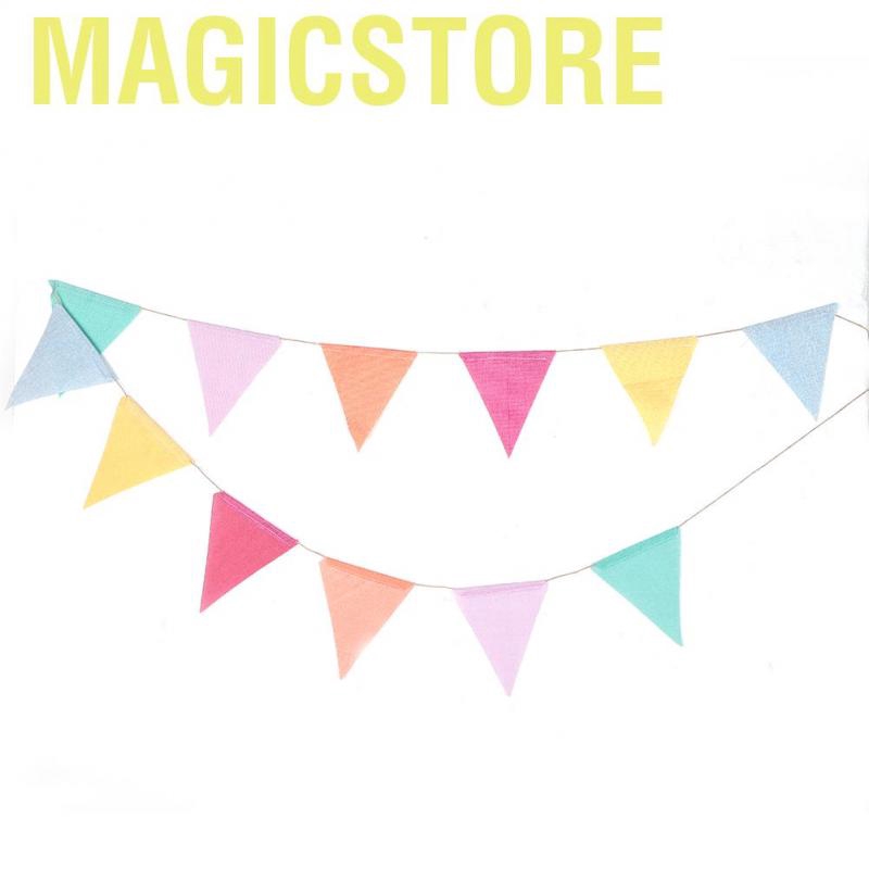 Magicstore 3/5/10m Holiday DIY Decorations Double-Side Colorful Flag Pennants Multicolor Banner Bunting for Celebration