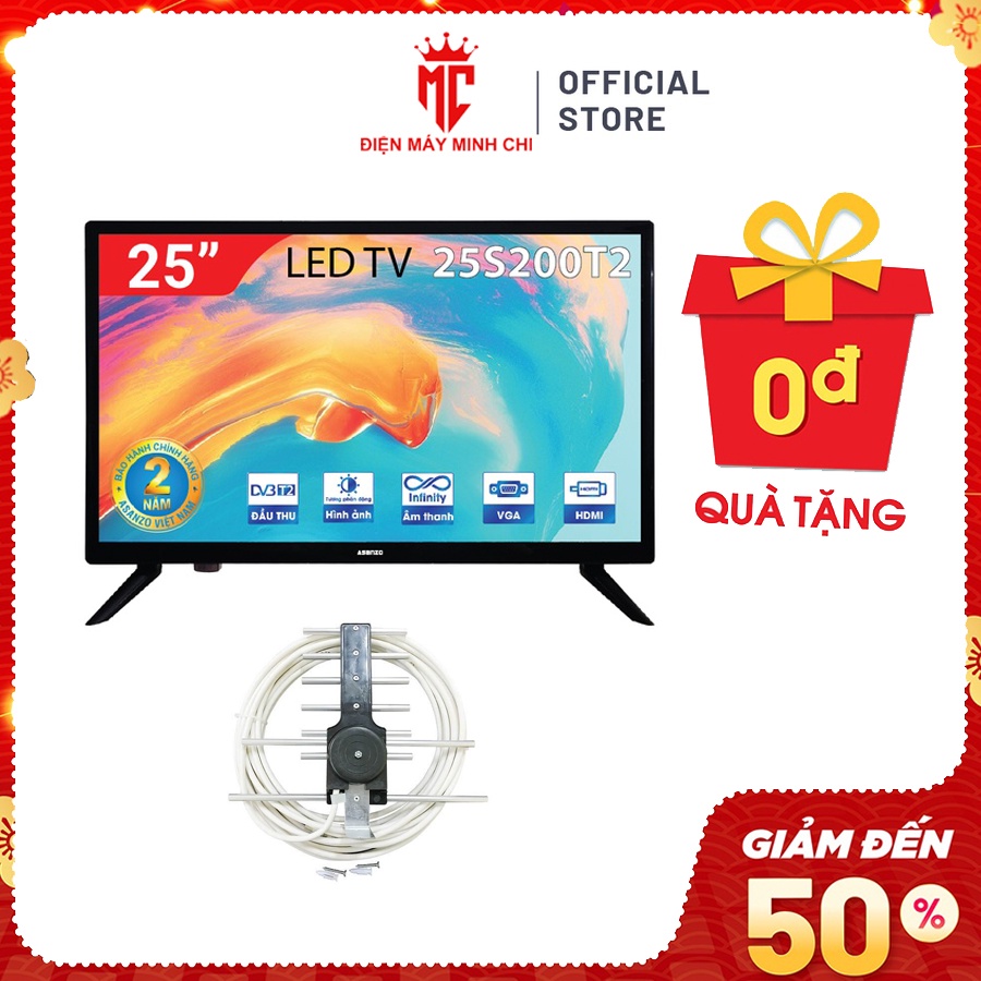 Tivi led asanzo 25 inch màn hd 720p model 25s200t2n nguồn 12v bảo hành 24 - ảnh sản phẩm 1