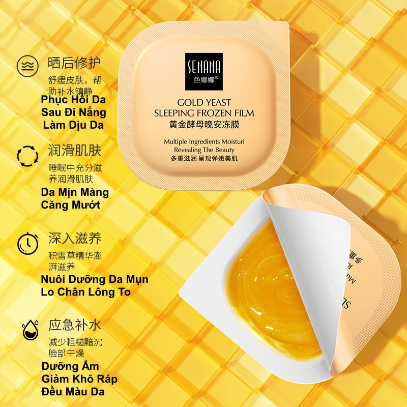 COMBO 6 Hộp Mặt Nạ Ngủ Gold SENANA - Giảm Mụn, Se Khít Lỗ Chân Lông, Dưỡng Ẩm Da Khô Ráp, Phục Hồi Da Ửng Đỏ Nhạy Cảm