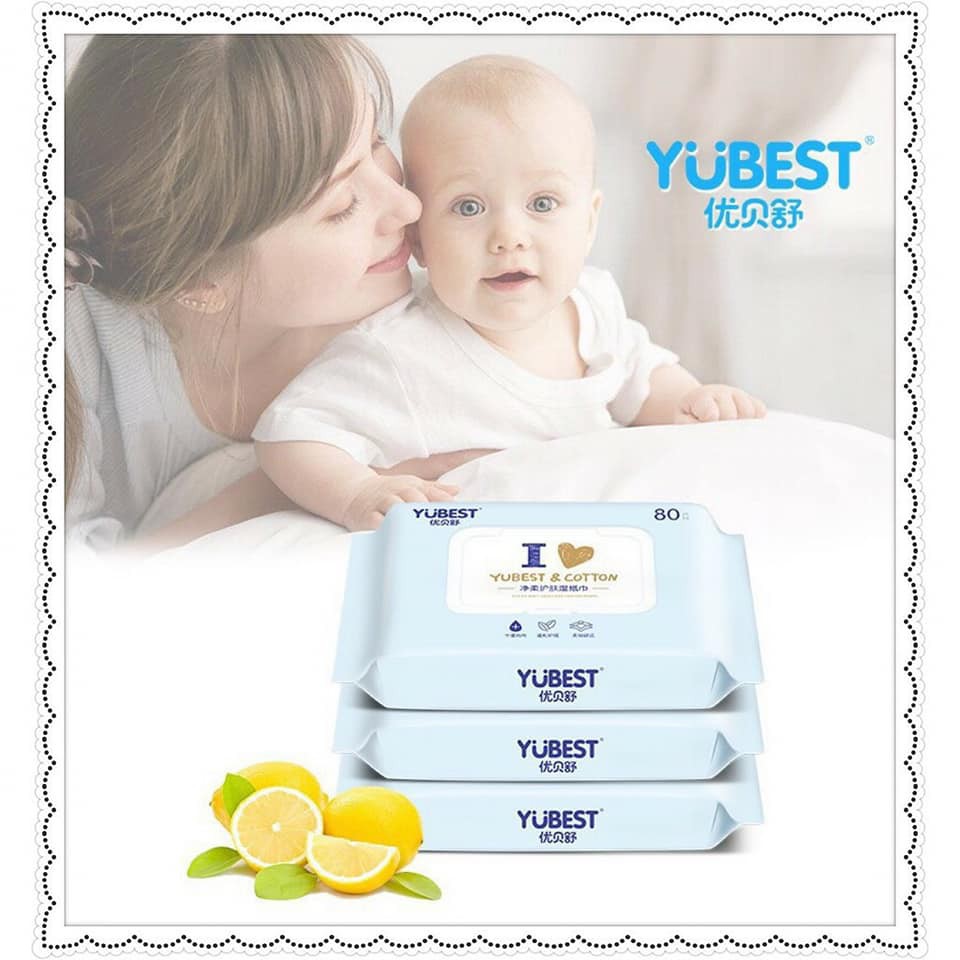 Khăn ướt YUBEST nội địa Trung 80 tờ/ 1 gói