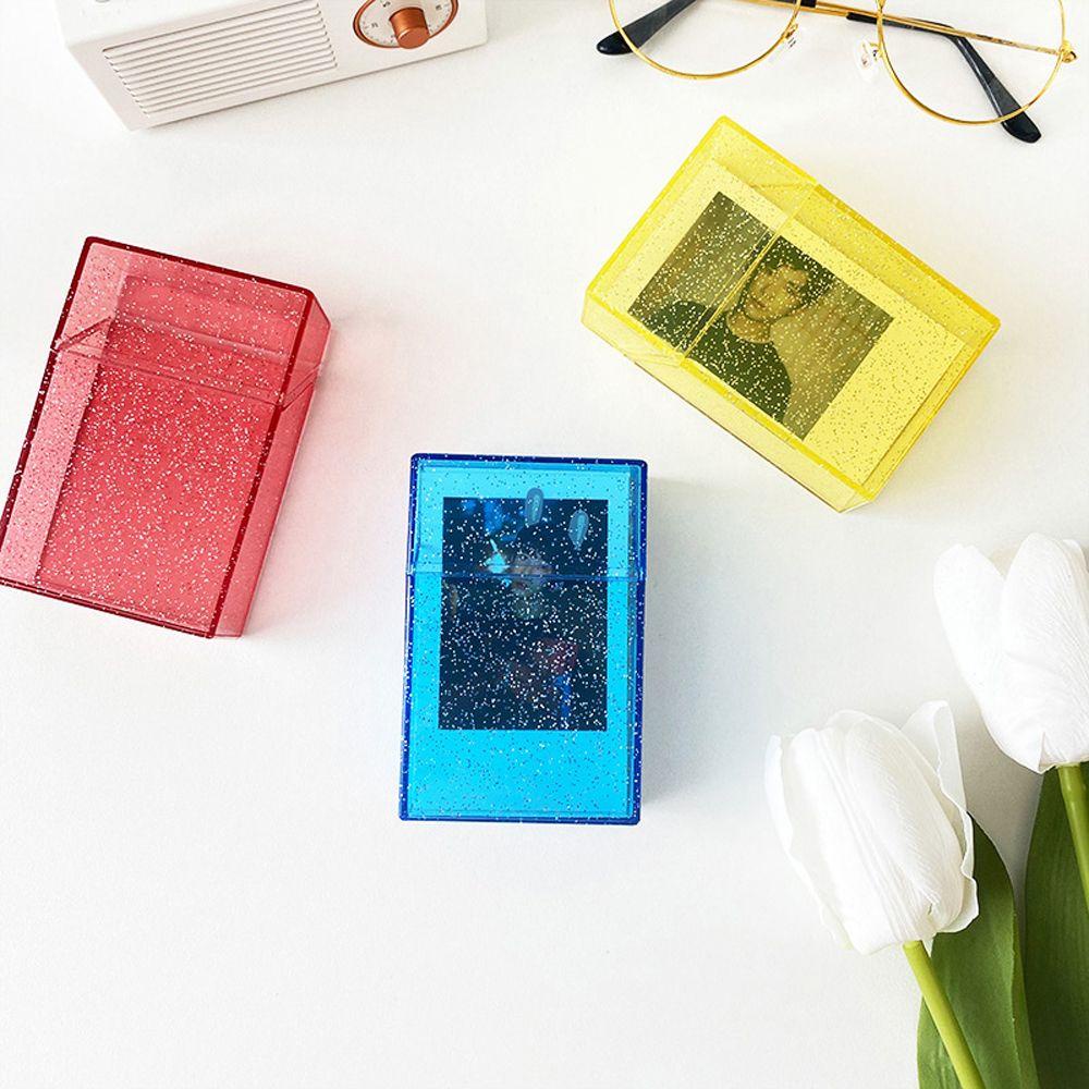 Hộp Đựng Ảnh Bằng Nhựa Trong Suốt Lấp Lánh Cho Polaroid Album Ảnh Thần Tượng