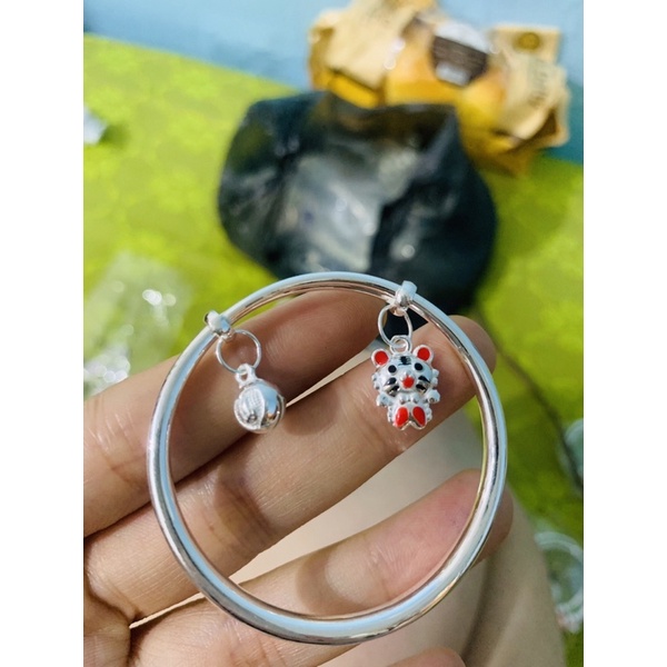 Vòng tay trẻ em hổ chuông bạc ta chuẩn 99 NGỌC MẬU