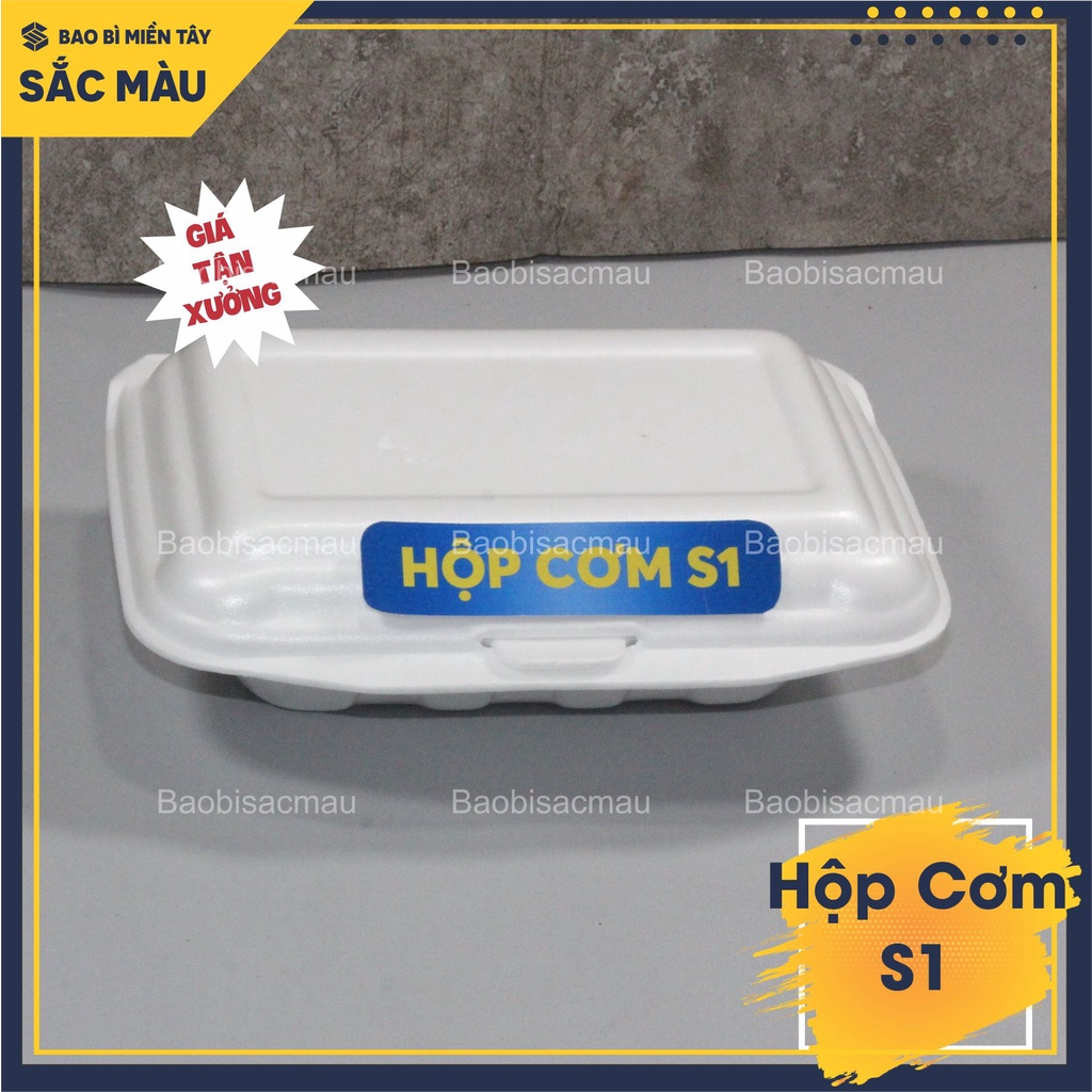 150c Hộp xốp S1 đựng cơm, xôi, cá viên chiên, xúc xích, trái cây gọt sẵn