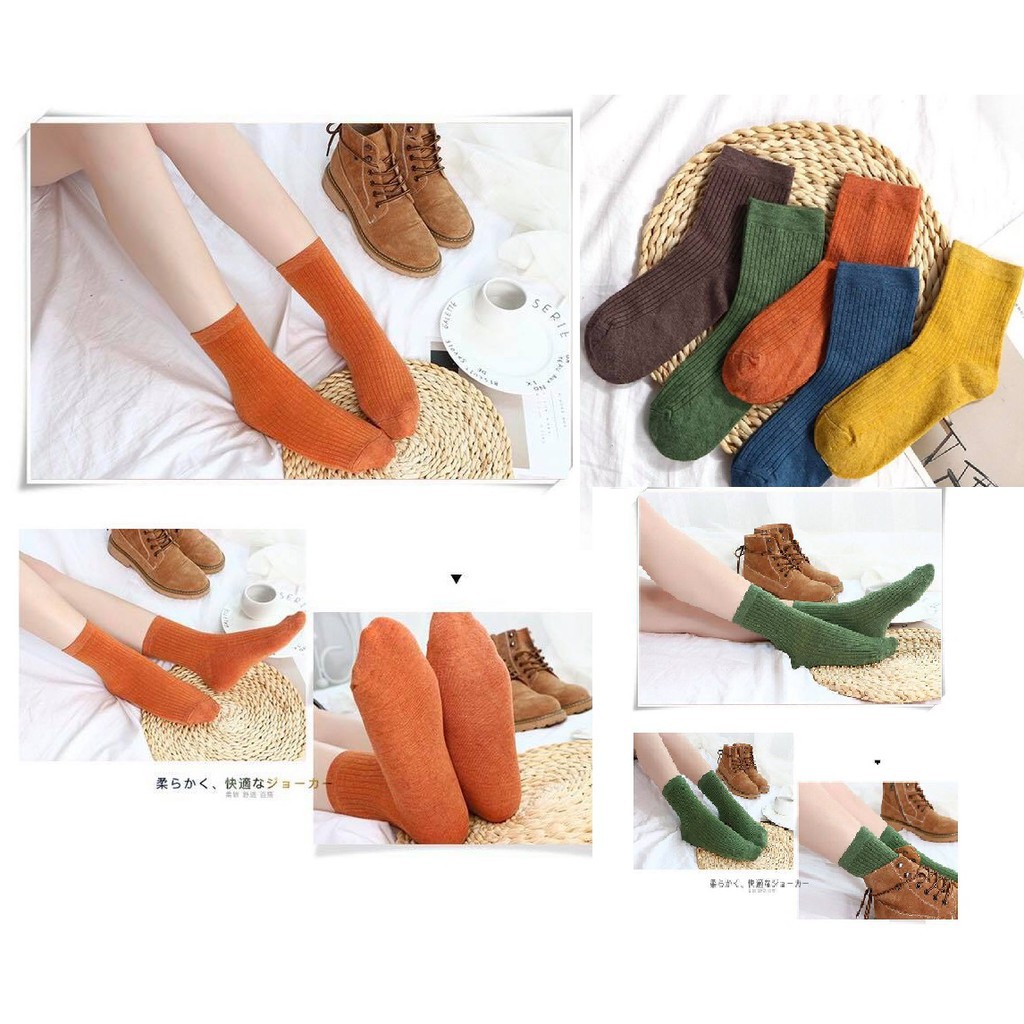 TẤT HÀN QUỐC VINTAGE GÂN TĂM dệt kim