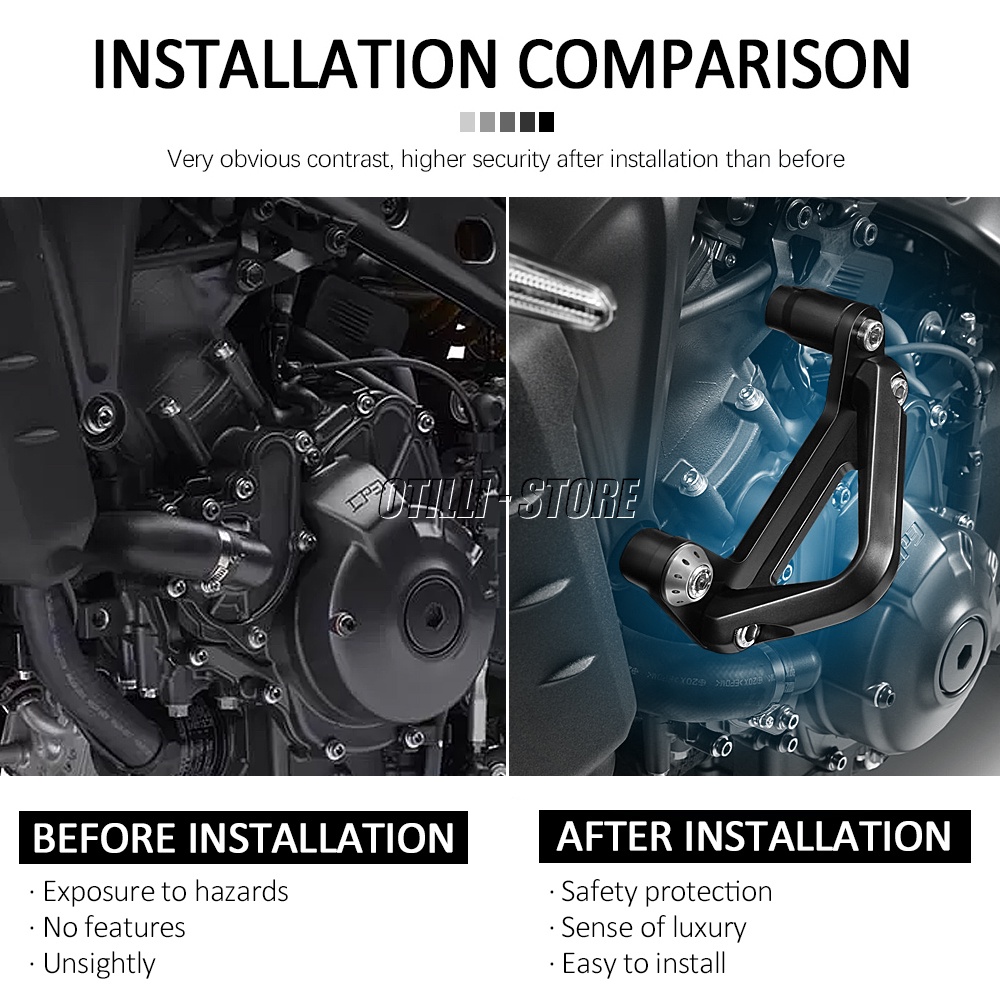 Phù Hợp Khung Bảo Vệ Động Cơ Trượt Chống Va Đập Cho Yamaha MT09 MT 09 MT-09 SP Tracer 900 9 GT 2021 2022