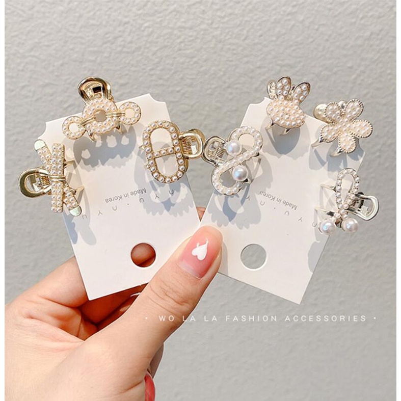 Kẹp Tóc Đính Ngọc Trai Nhân Tạo Phong Cách Thời Trang Hàn Quốc