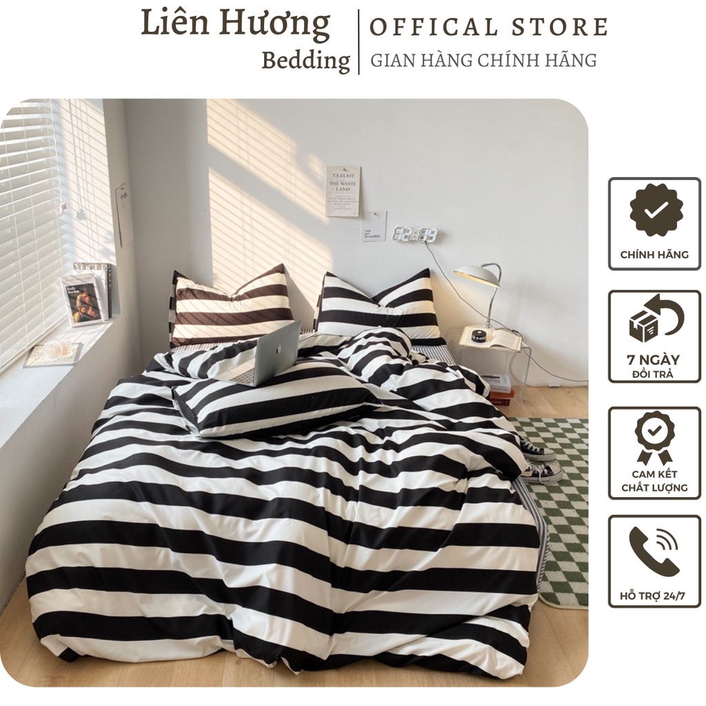 Bộ chăn ga gối cotton tici đũi caro, Chất đũi tici mềm mịn mát mẫu caro mới nhất năm vừa ra mắt sẵn hàng