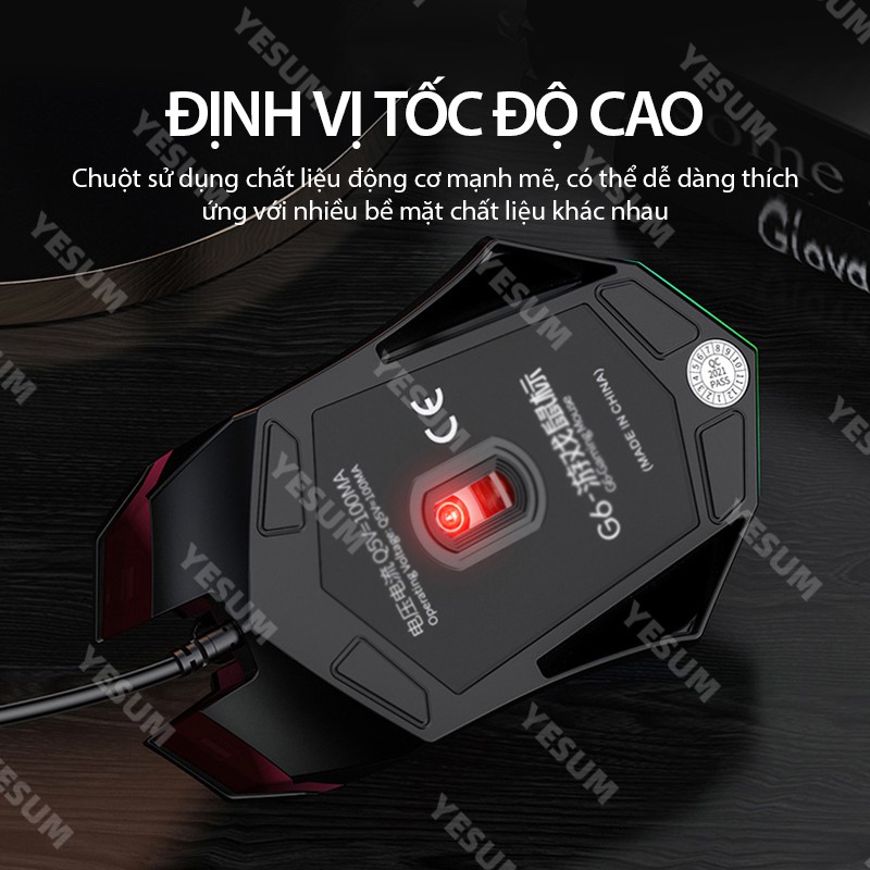 【 Mới nhất】Chuột chơi game YINDIAO USB Chuột chơi game cơ có dây Cấu hình cao có đèn nền cho PC &amp; Laptop