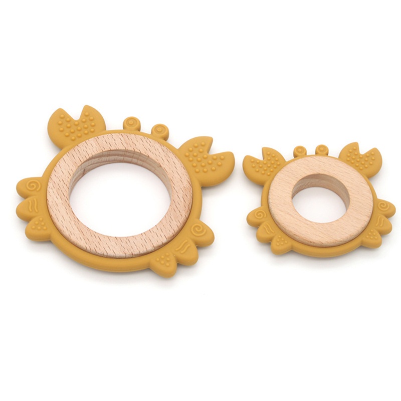 Đồ Chơi Ngậm Nướu Hình Con Cua Hoạt Hình Bằng Silicone Dành Cho Trẻ Em