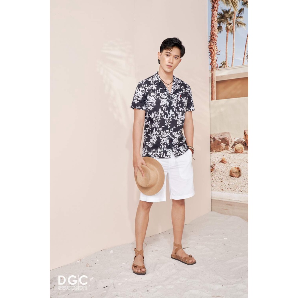 Áo sơ mi nam ngắn tay thời trang DGCs phối họa tiết chất cotton thoáng mát - SASNCB19M-S