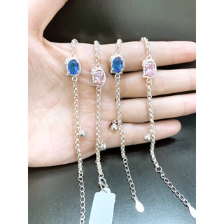Lắc tay bạc em bé dạng xích tròn gắn mèo Kitty - Bạc ta nguyên chất