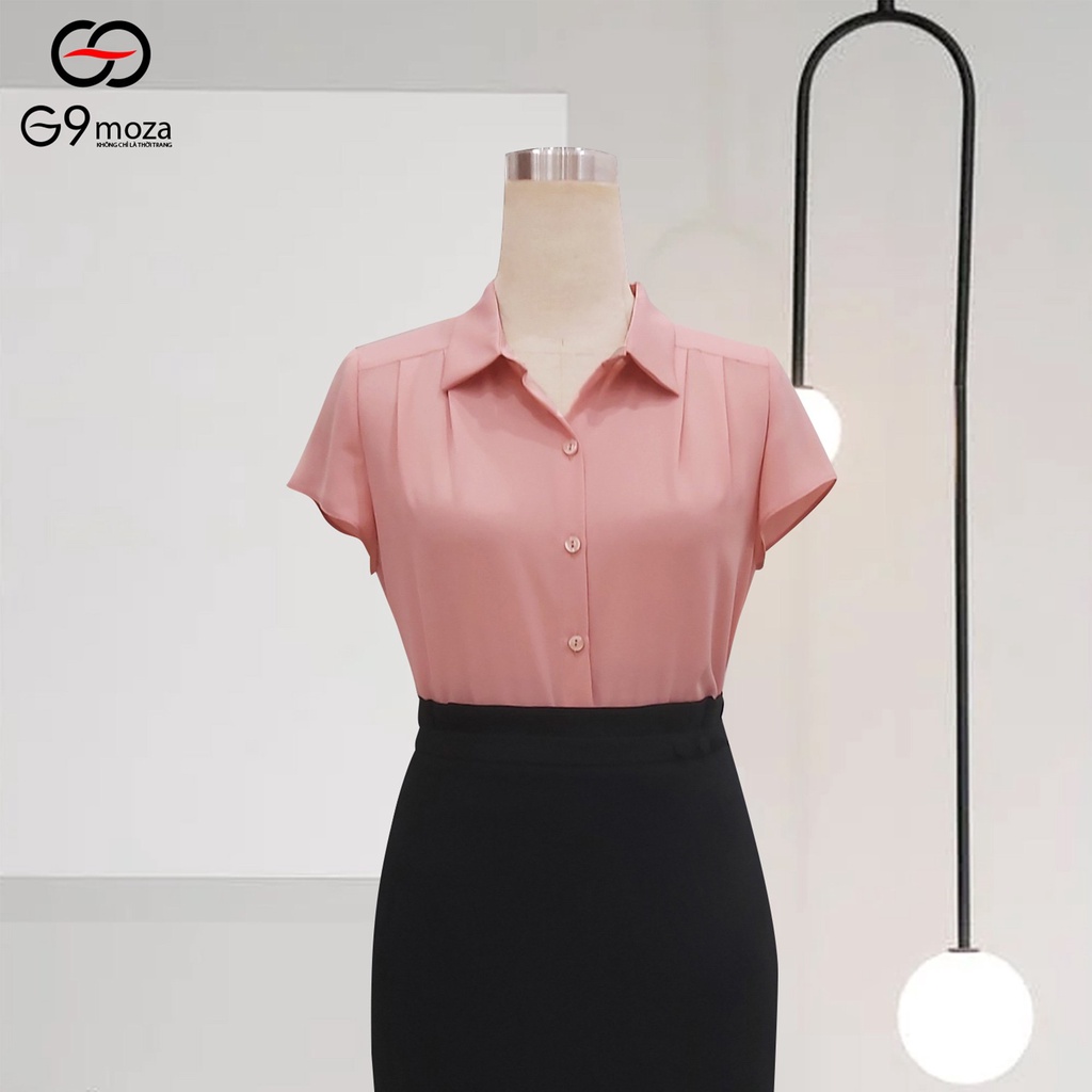 Áo sơ mi nữ công sở trắng G9moza 8306 chất cát hàn thoáng mát không nhắn