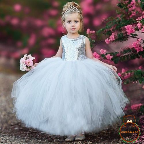 Đầm xòe công chúa trang trí kim tuyến xinh xắn cho bé gái