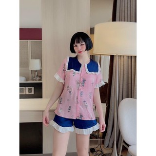 pizam cộc đùi💯 pyjama lụa satin mềm mịn mát ༴
