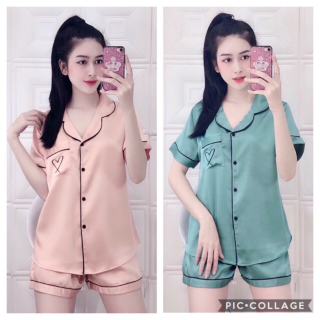 Bộ lụa satin đùi size to 2XL -75kg
