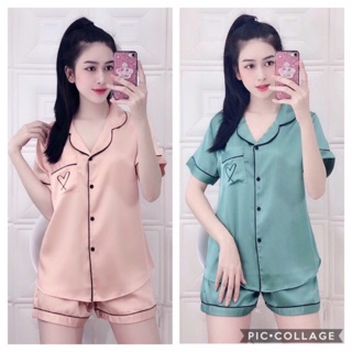 Bộ lụa satin đùi size to 2xl -75kg