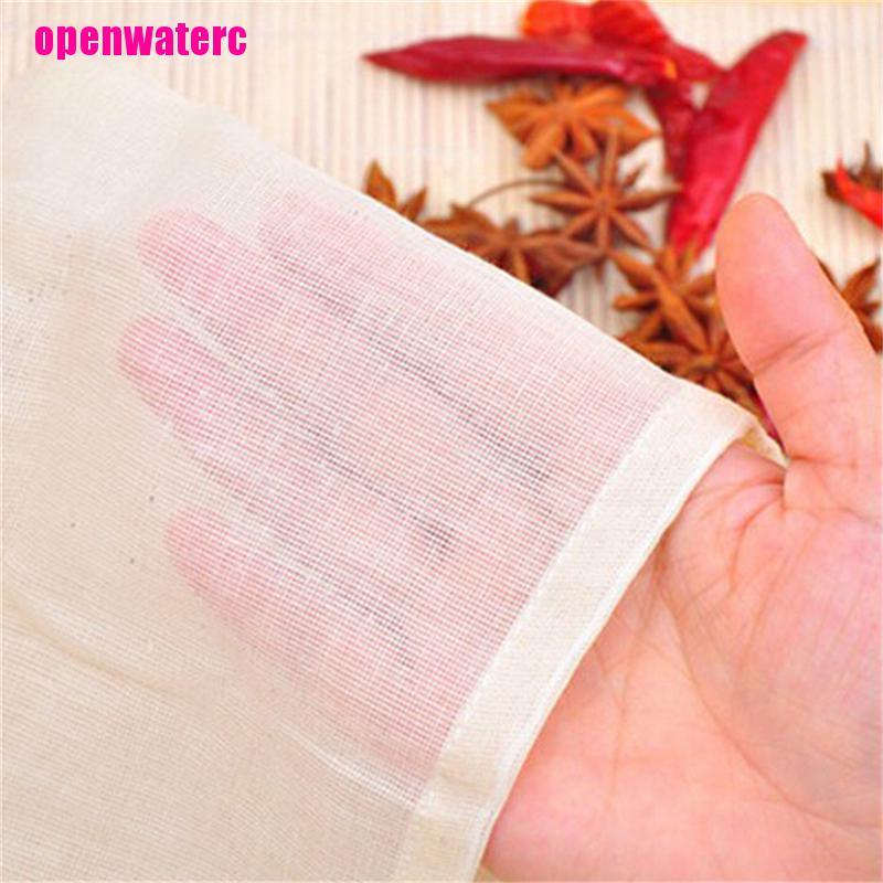 10 Túi dây rút cotton mỏng cỡ lớn 8x10cm đựng thảo dược tái sử dụng tiện ích