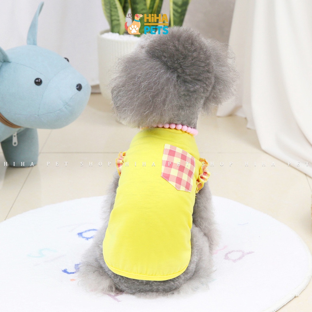 Áo Thun Cho Chó Mèo Vải Cotton Mát Mẻ Quần Áo Thú Cưng Dễ Thương Mùa Hè Hihapet.