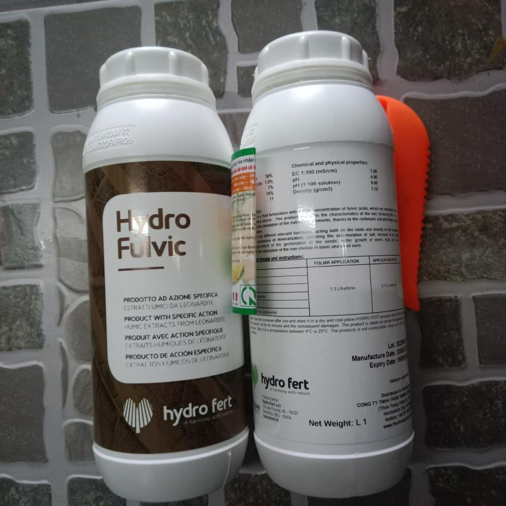 Phân hữu cơ sinh học Hydro Fulvic chai 1 lít  nguyên liệu nhập khẩu Italy  Thôn Trang Vàng là AgriHG