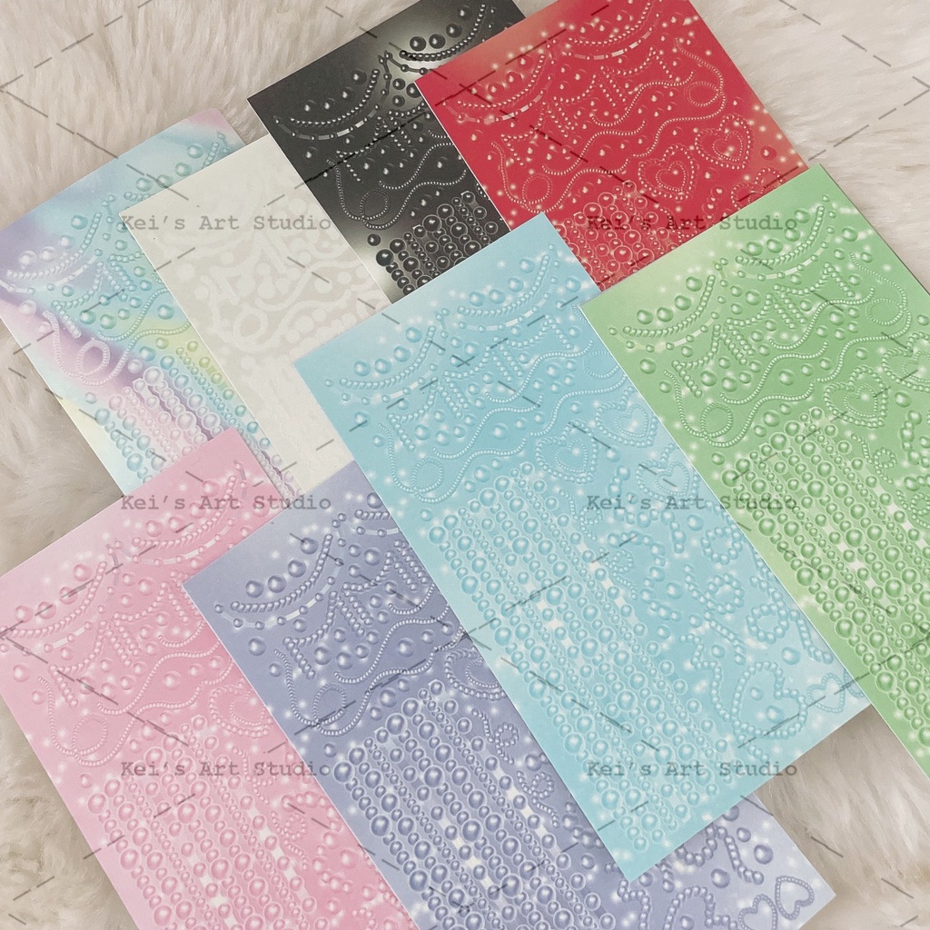 Sticker nhãn dán hình viên ngọc - pearl cán hologram