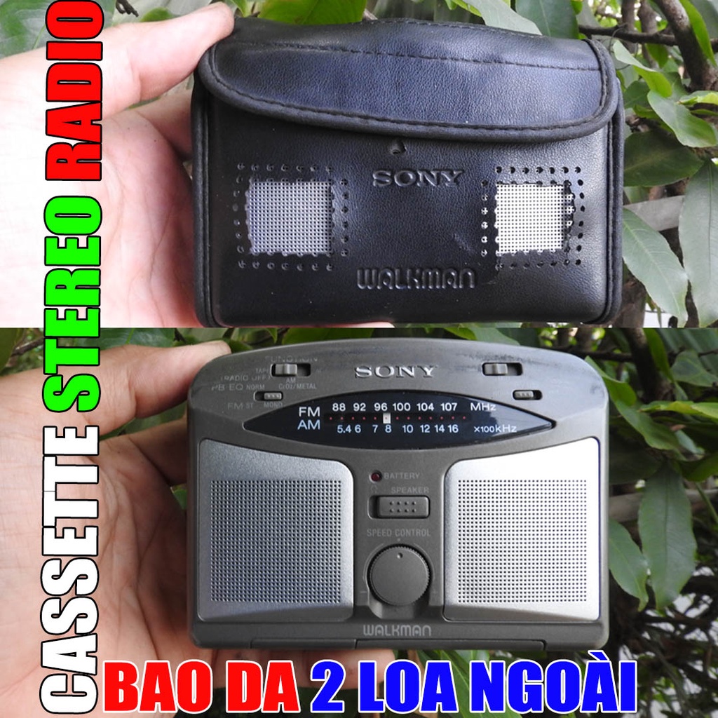 Máy nghe nhạc Cassette Stereo Sony WM-GX322 có 2 loa ngoài kèm bao da zin và đài radio nghe rất hay