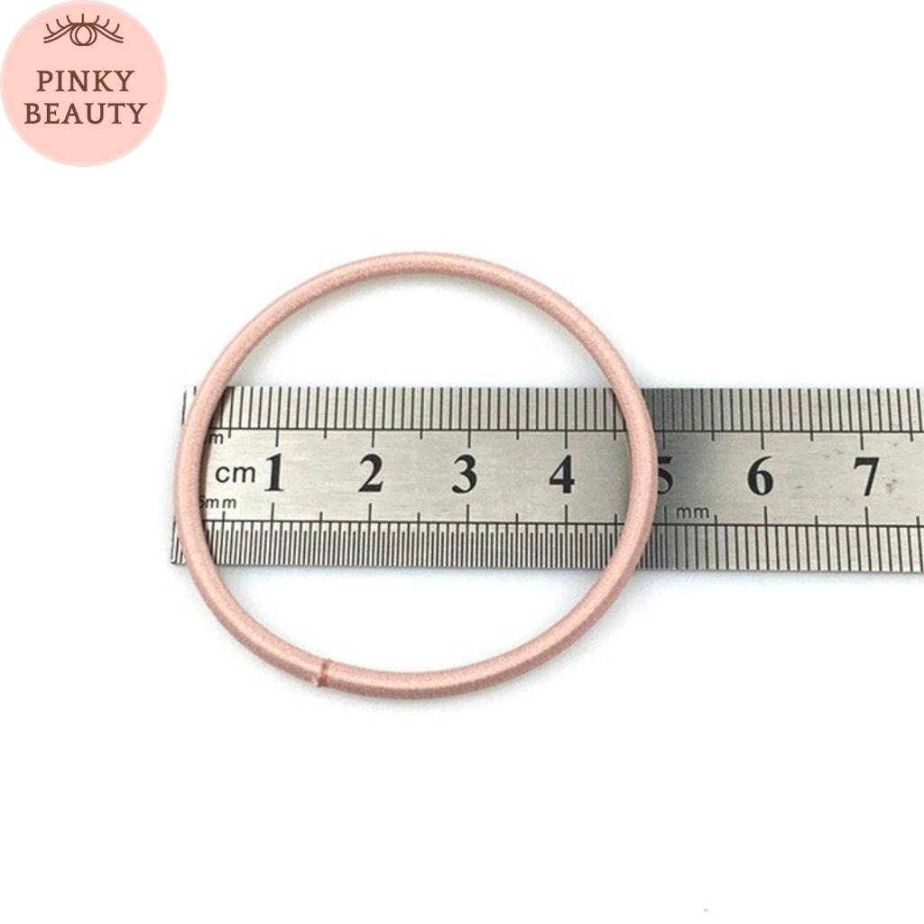 Chun Buộc Tóc Set 100 Dây Thun Cột Tóc Nhiều Màu Đơn Giản Tiện Lợi Pinky Beauty Kèm Túi Zip