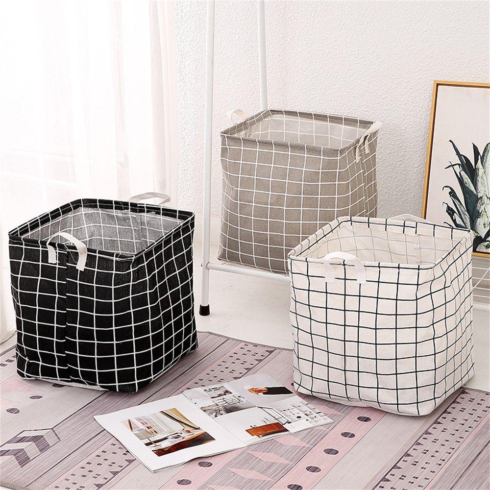 BSUNS Giỏ Đựng Đồ Giặt / Đồ Chơi Trẻ Em Hình Vuông Bằng Vải Lanh Cotton