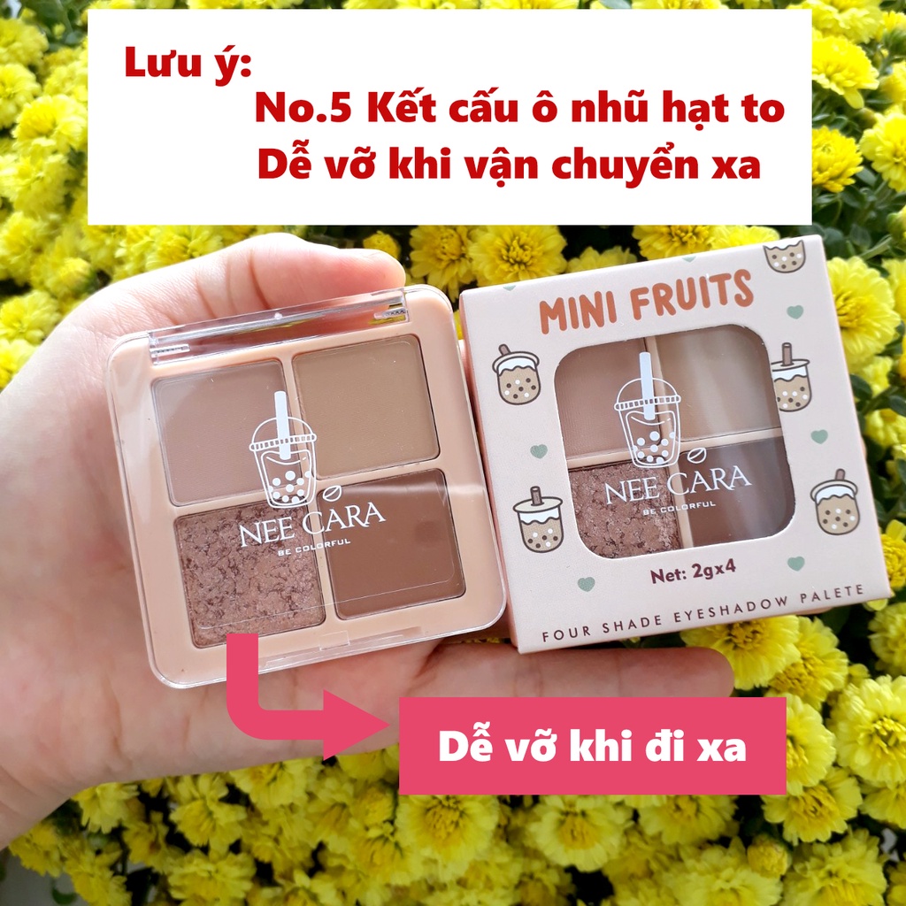 [New] Phấn Mắt Nee Cara Thái Lan Mini Fruits 4 Ô Màu Xinh Xinh