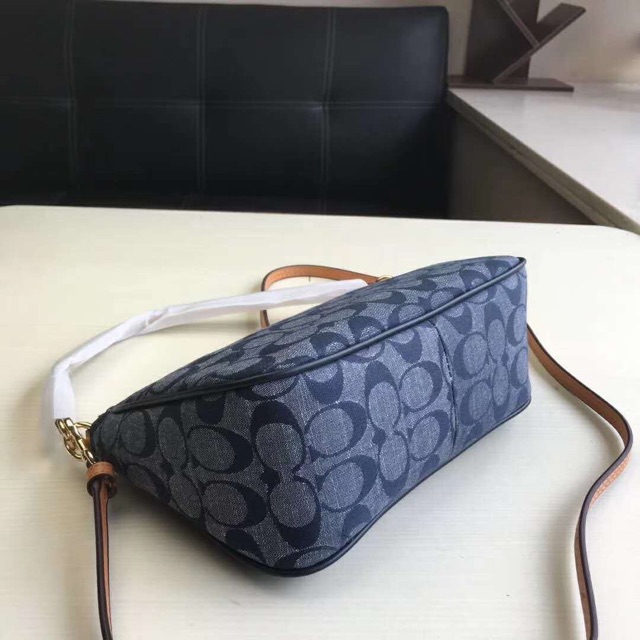 TÚI THUYỀN VẢI CHAMBRAY XANH LAM 2 QUAI ĐEO