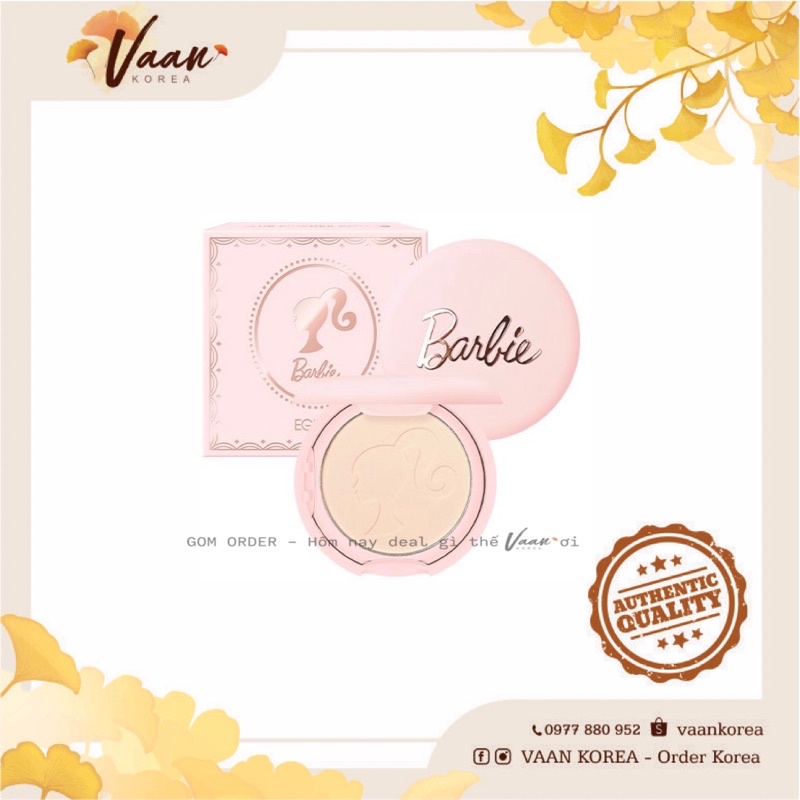 Phấn phủ Eglips Barbie Blur Powder Pact tone 23