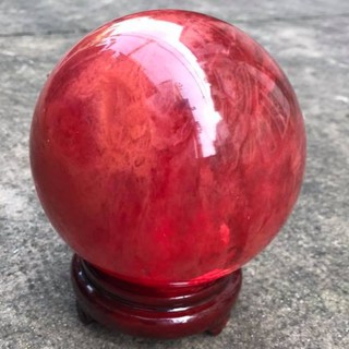 QUẢ CẦU PHONG THỦY ĐÁ NÚI LỬA ĐỎ ĐƯỜNG KÍNH 13-14CM- TẶNG KÈM CHÂN ĐẾ