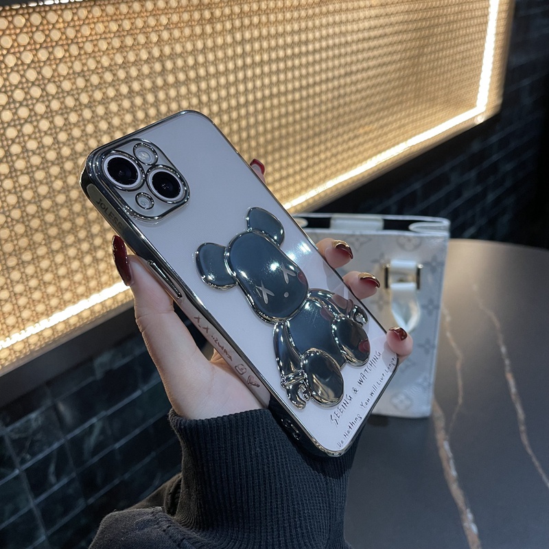 Ốp điện thoại IP hình gấu  ⚡ SIÊU ĐẸP ⚡ Ốp IP điện hình gấu 3D cho iPhone 13 ProMax 12 ProMax 11 X Xr XsMax