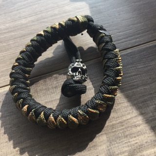 Vòng tay paracord 4 strand braid mix skull