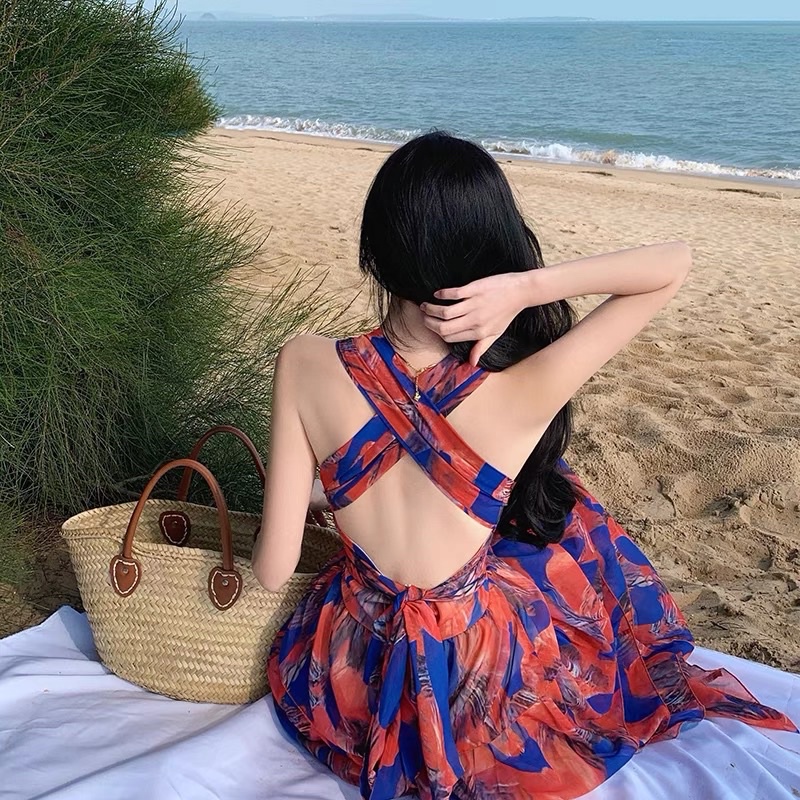 Váy đi biển xếp tầng Quảng Châu, mẫu mới nhất hottrend 2022