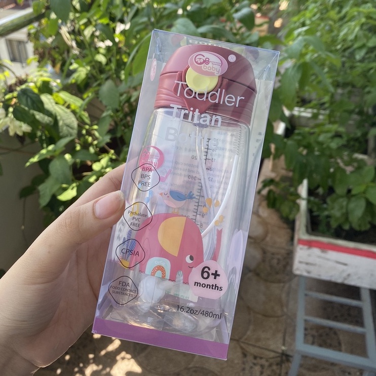 Bình tập uống nước cho bé Gb baby Tritan 350ml, 480ml chống sặc dùng cho bé từ 6 tháng tuổi trở lên