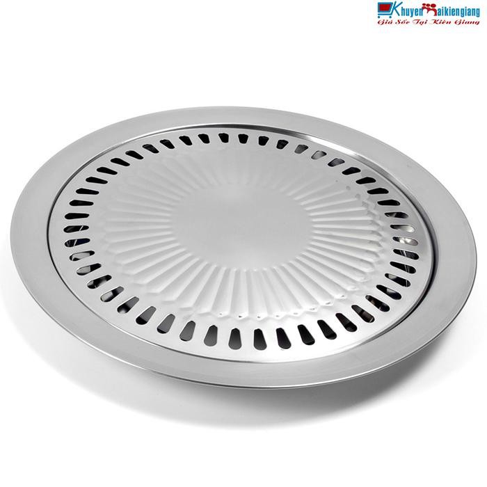 (𝗚𝗶𝗮́ 𝗦𝗶̉) Vỉ Nướng Men 2 Lớp Inox Chống Dính Tiện Dụng - Vĩ tròn 2 lớp