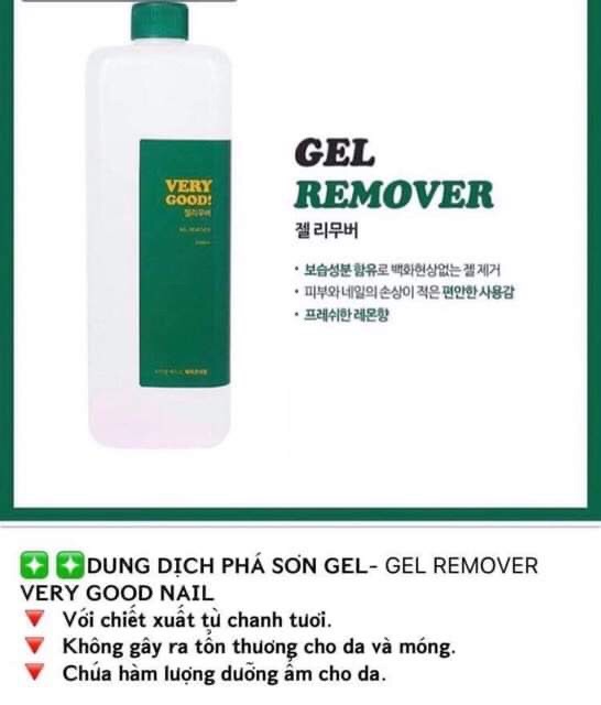 Very good nail] Dung dịch phá sơn gel Very good nail - Gel remover 1000ml