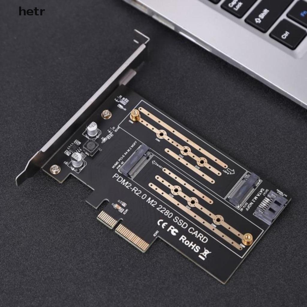 hetr Pcie To M2/M.2 Adapter M.2 Ngff To Desktop Pcie X4 X8 X16 Nvme Sata Dual Ssd Pci .