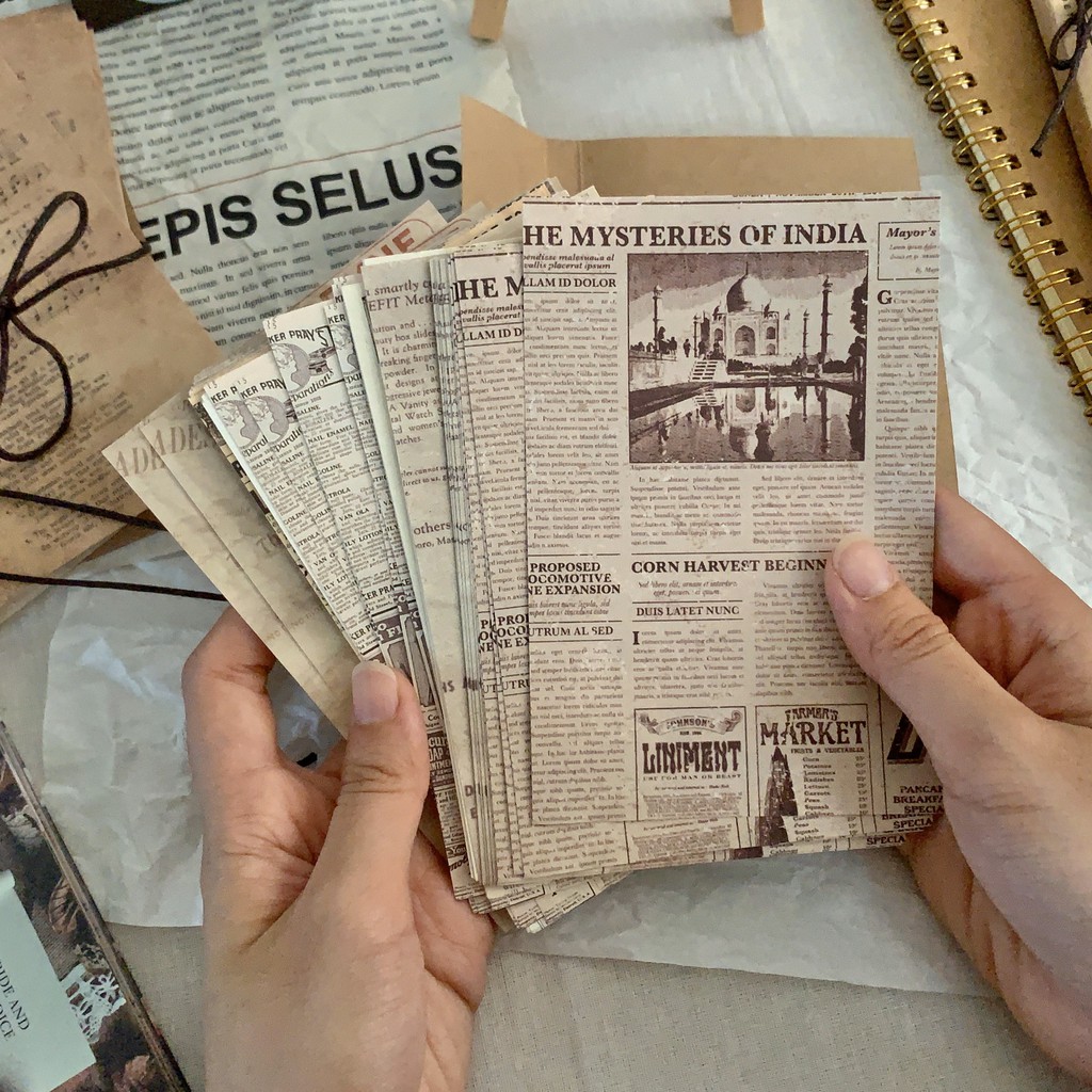 TẬP 60 GIẤY VINTAGE ABOUT PIANO and OLD PAPER DECO BULLET JOURNAL (ảnh thật) - Tiệm nhà Chun