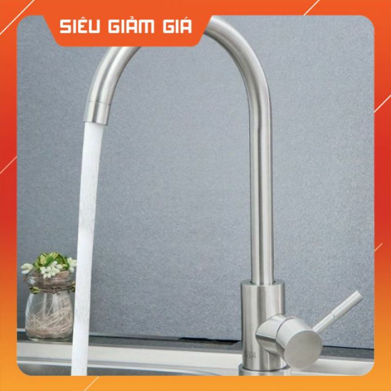 [Tặng dây cấp nóng lạnh giá 80k] Vòi rửa chén nóng lạnh inox 304 cao cấp  xoay 360°