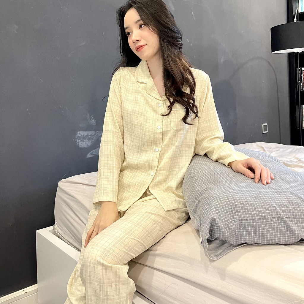 BỘ LỤA ĐŨI PIJAMA HỌA TIẾT KẺ CỰC HOT CHẤT CAO CẤP MỀM MÁT