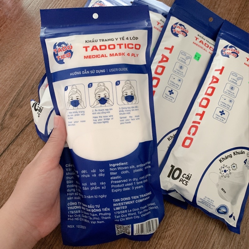 Khẩu trang y tế Tadotico KF94 bịch 10 cái