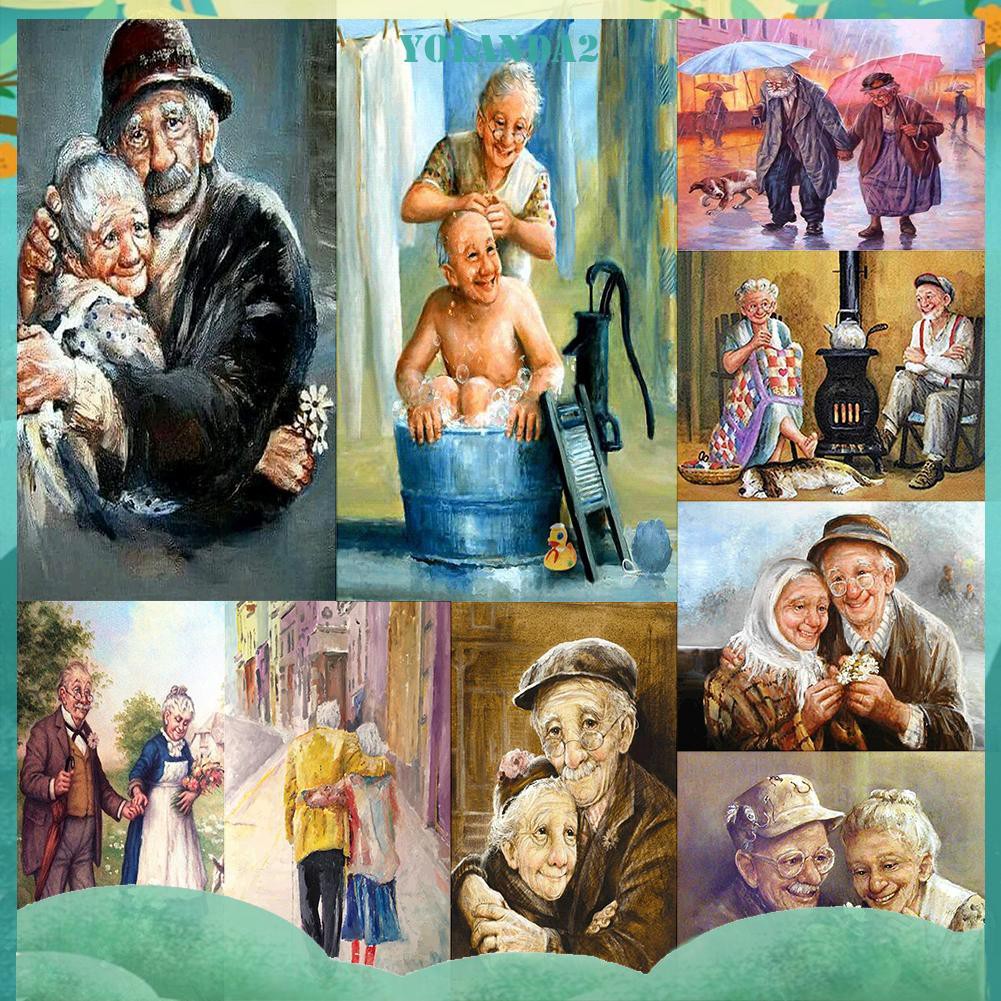 Bộ Tranh Đính Trang Trí Hình Cặp Đôi Cổ Điển 5d Diy