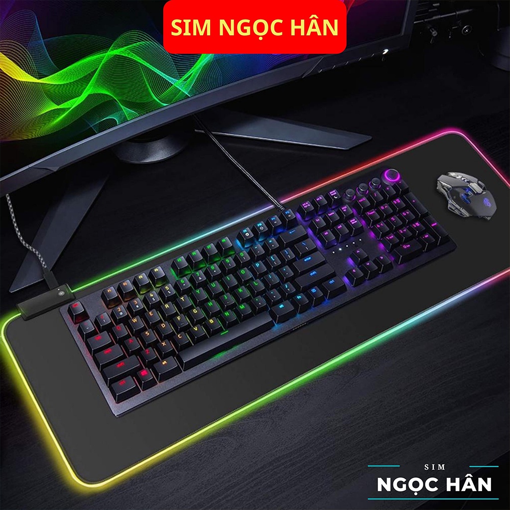 Lót Chuột LED RGB - Pad Chuột Full Box 80x30 &amp; 25x30 - Siêu Dày - Bền - Chống Nước