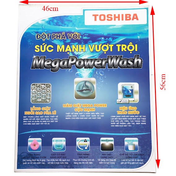 Miếng dán máy giặt Toshiba [TẶNG BĂNG KEO HAI MẶT] tem dán máy giặt Toshiba chọn mẫu như hình