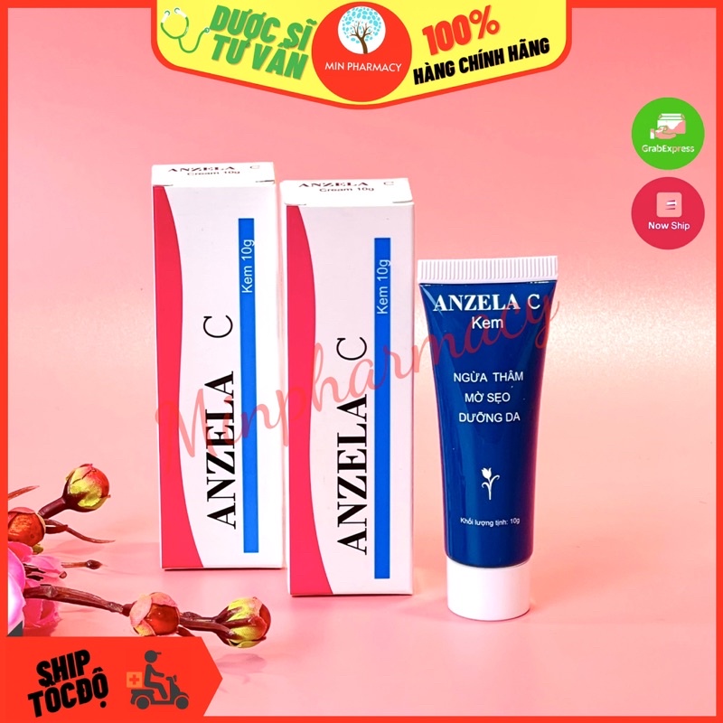 Kem làm mờ sẹo Giảm thâm mụn ANZELA C cream tuýp 10g - Minpharmacy